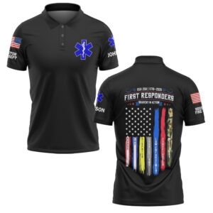 Custom Name & Department & Role Bravery In Action America 250 First Responders #DQH0523 - Polo