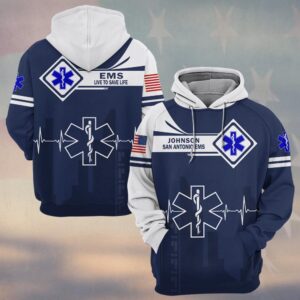 Custom Name & Department Live To Save Life EMS Jersey First Responders #DQH0534 - Hoodie