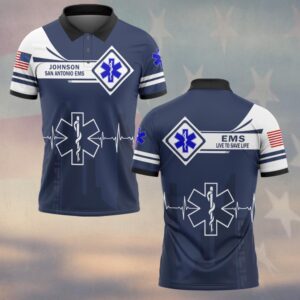 Custom Name & Department Live To Save Life EMS Jersey First Responders #DQH0534 - Polo