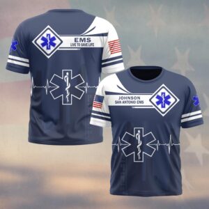 Custom Name & Department Live To Save Life EMS Jersey First Responders #DQH0534 - T-shirt