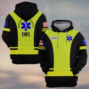 Custom Name & Department Hi-Vis EMS First Responders #DQH0539 - Hoodie