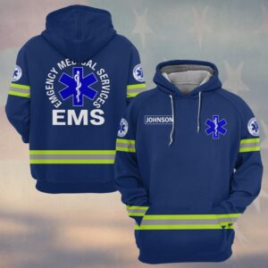 Custom Name Blue Line Medic EMS First Responders #DQH0540 - Hoodie