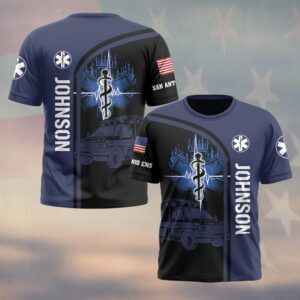 Custom Name & Department Emergency Nightshift EMS First Responders #DQH0541 - T-shirt