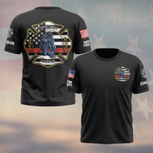 Custom Name & Department Firefighter Pride Commitment Service Courage #DQH0544 - T-shirt
