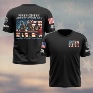 Custom Name & Department Firefighter Appreciation Day Hometown Heroes #DQH0545 - T-shirt