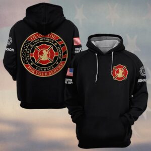 Custom Name & Department Thank You For Your Service Firefighter #DQH0547 - Hoodie