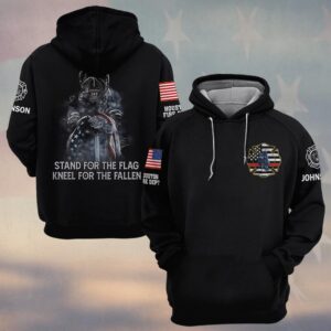 Custom Name & Department Stand For The Flag Kneel For The Fallen Firefighter #DQH0549 - Hoodie