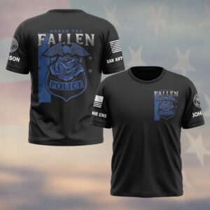 Custom Name & Department Fallen Guardian Tribute Law Enforcement First Responders #DQH0550 - T-shirt
