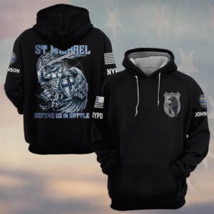 Custom Name & Station St Michael Defend Us In Battle Law Enforcement #DQH0553 - Hoodie