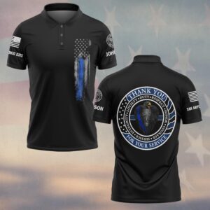 Custom Name & Station Law Enforcement Thank You For Your Service #DQH0556 - Polo