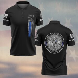 Custom Name & Station Saint Michael Patron Saint Of Law Enforcement #DQH0558 - Polo