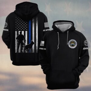 Custom Name & Station K9 The Protector Law Enforcement #DQH0561 - Hoodie