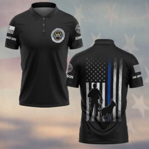 Custom Name & Station K9 The Protector Law Enforcement #DQH0561 - Polo