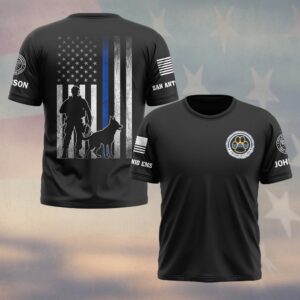 Custom Name & Station K9 The Protector Law Enforcement #DQH0561 - T-shirt