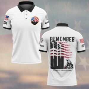 Custom Name & Department Remember 911 In Memory Of Our Fallen Heroes Firefighter #DQH0563 - Polo
