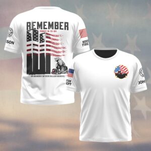Custom Name & Department Remember 911 In Memory Of Our Fallen Heroes Firefighter #DQH0563 - T-shirt