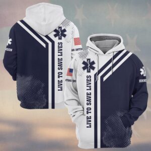 Custom Name & Department Live To Save Lives – EMS Duty Split Edition #DQH0565 - Hoodie