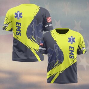 Custom Name & Department High-Vis EMS – Rapid Response Edition #DQH0567 - T-shirt