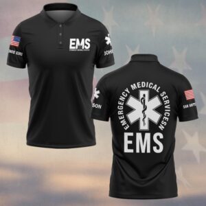 Custom Name & Department EMS Emergency Medical Services Duty #DQH0572 - Polo