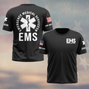 Custom Name & Department EMS Emergency Medical Services Duty #DQH0572 - T-shirt