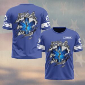 Custom Name & Department EMS Lifeline Guardian On Call For Life #DQH0574 - T-shirt