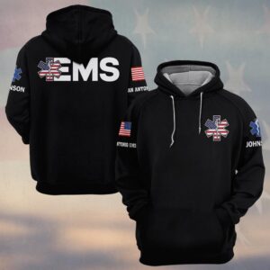 Custom Name & Department American EMS Core #DQH0578 - Hoodie