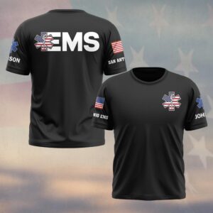 Custom Name & Department American EMS Core #DQH0578 - T-shirt