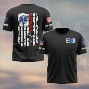 Custom Name & Department Paramedic Duty Line EMS #DQH0579 - T-shirt