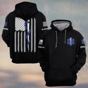 Custom Name & Department Silent Shield EMS - Carry The Line #DQH0581 - Hoodie
