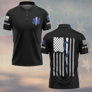 Custom Name & Department Silent Shield EMS - Carry The Line #DQH0581 - Polo