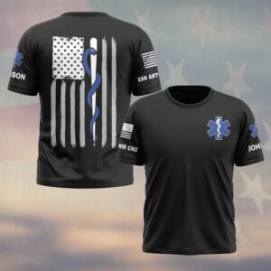 Custom Name & Department Silent Shield EMS - Carry The Line #DQH0581 - T-shirt