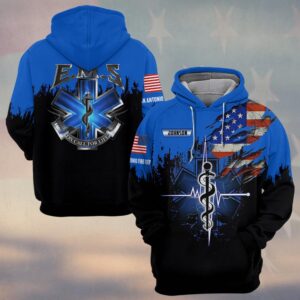 Custom Name & Department EMS Duty Never Ends #DQH0584 - Hoodie