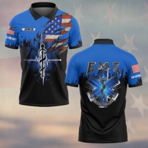 Custom Name & Department EMS Duty Never Ends #DQH0584 - Polo