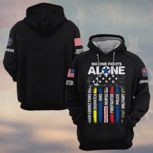 Custom Name & Department First Responders No One Fight Alone #DQH0585 - Hoodie