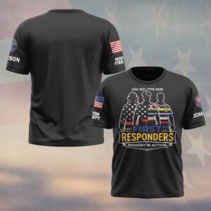Custom Name & Department First Responder Stand Together USA 250 #DQH0586 - T-shirt