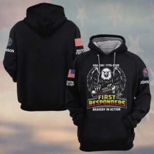 Custom Name & Department American Eagles First Responders USA 250 #DQH0588 - Hoodie