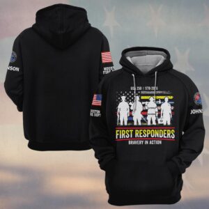 Custom Name & Department First Responders Stand Together USA 250 #DQH0591 - Hoodie