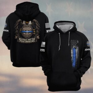 Custom Name & Station Police Protect & Serve Blessed Are The Peacemakers Law Enforcement #DQH0601 - Hoodie