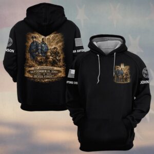 Custom Name & Department Never Forget 25th Anniversary 911 First Responders V2 #DQH0610 - Hoodie