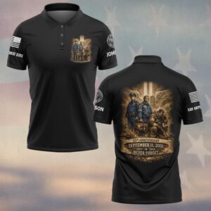 Custom Name & Department Never Forget 25th Anniversary 911 First Responders V2 #DQH0610 - Polo