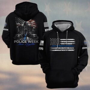 Custom Name & Station First Responders Gear National Police Week Never Forgotten #DQH0619 - Hoodie