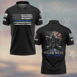 Custom Name & Station First Responders Gear National Police Week Never Forgotten #DQH0619 - Polo