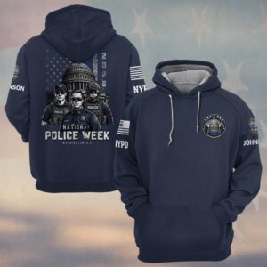 Custom Name & Station Law Enforcement Officers National Police Week Never Forgotten #DQH0620 - Hoodie