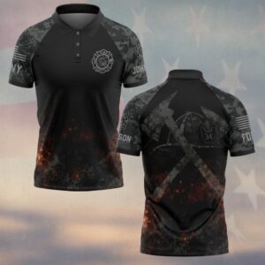 Custom Name & Fire Department Urban Fireline Camo Firefighter #DQH0625 - Polo