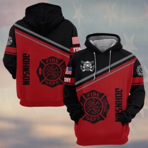 Custom Name & Fire Department Redline Fire Dept Pride Firefighter #DQH0627 - Hoodie