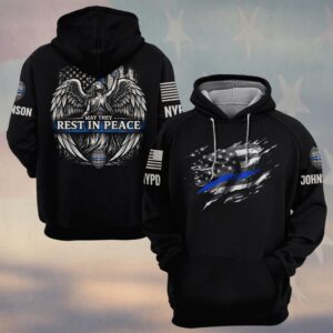 Custom Name & Station Law Enforcement May They Rest In Peace Officer Tribute #DQH0629 - Hoodie