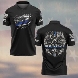 Custom Name & Station Law Enforcement May They Rest In Peace Officer Tribute #DQH0629 - Polo