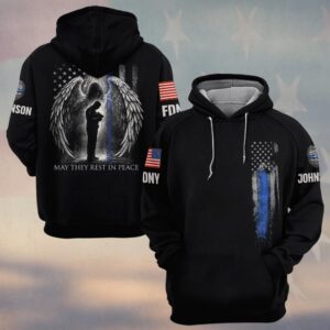 Custom Name & Station Law Enforcement May They Rest In Peace Guardian Angels #DQH0630 - Hoodie