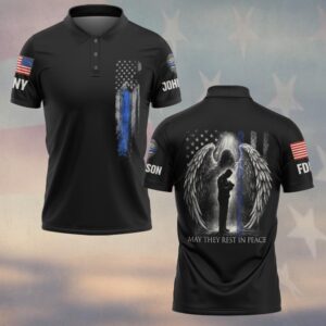 Custom Name & Station Law Enforcement May They Rest In Peace Guardian Angels #DQH0630 - Polo