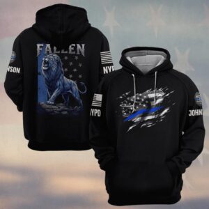 Custom Name & Station Lion Justice Honor The Fallen Law Enforcement Memorial #DQH0633 - Hoodie